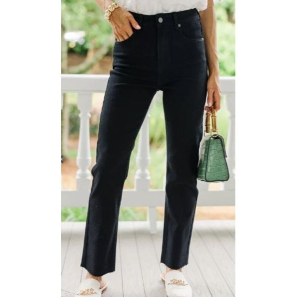 Shop The Mint Own The Look Black Straight Leg Jeans Women Size 11 NWT Denim